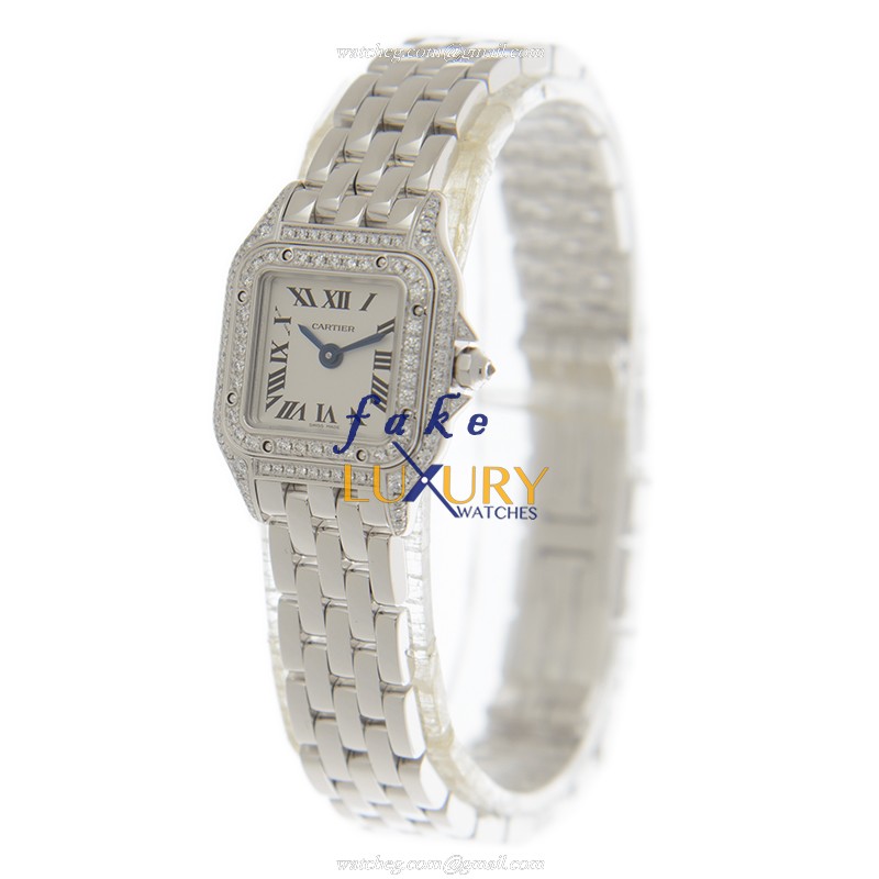 Cartier WJPN0019 - Replica Watch - 18kt White Gold & Diamond - Quartz Movement - Silver Dial & Strap - Image 3