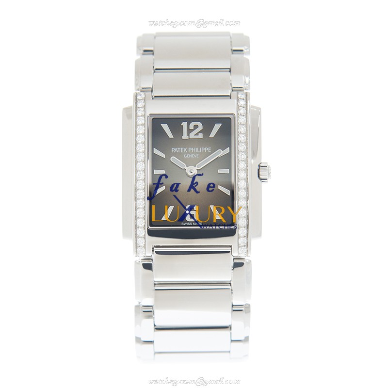 4910/1200A-010 - Patek Philippe Twenty-4 Replica Watch Quartz Stainless Steel Diamond Black Dial - Image 2