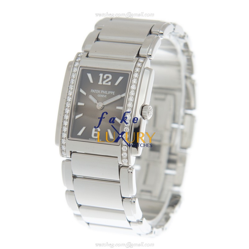 4910/1200A-010 - Patek Philippe Twenty-4 Replica Watch Quartz Stainless Steel Diamond Black Dial - Image 3