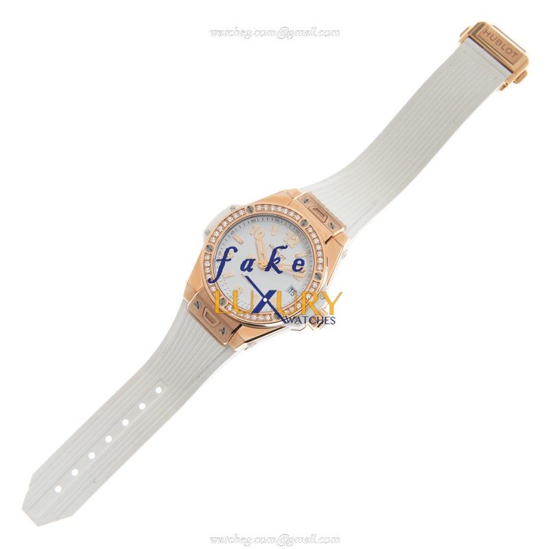 Hublot 465.OE.2080.RW.1204 - Automatic 18kt Rose Gold & Diamond - White Dial - Folding Clasp - Image 2