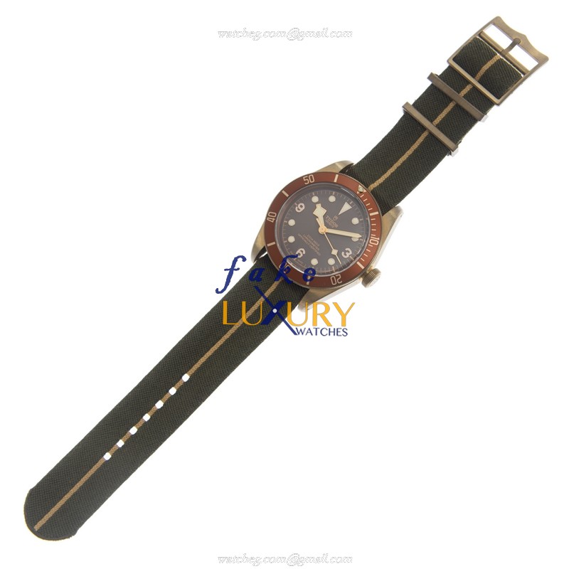 Tudor 79250BM-CANVAS STRAP AUTO BRONZE CASE BROWN DIAL GREEN CANVAS STRAP Replica Watch - Image 2