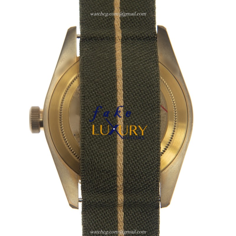 Tudor 79250BM-CANVAS STRAP AUTO BRONZE CASE BROWN DIAL GREEN CANVAS STRAP Replica Watch - Image 3