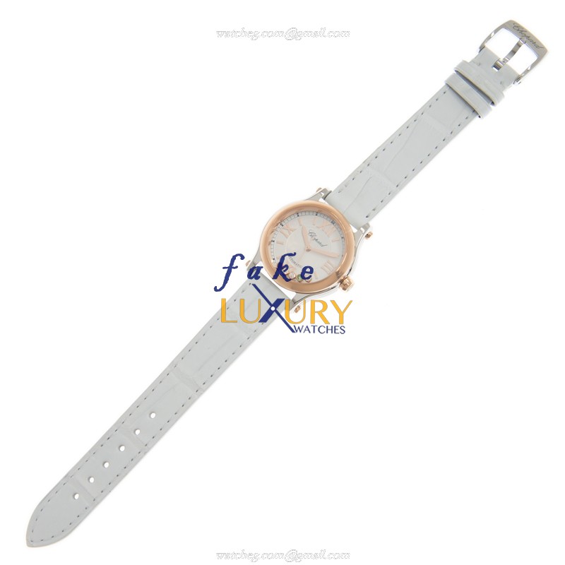 -278573-6028 CHOPARD HAPPY SPORT Automatic 18kt Rose Gold & Steel Replica Watch - Silver Dial - Image 2