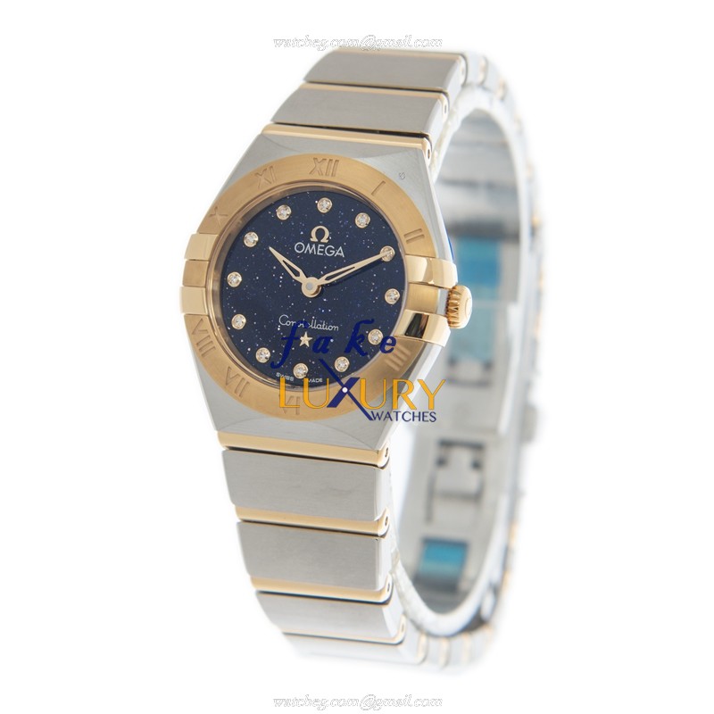 Omega Constellation 131.20.25.60.53.001 Quartz 18kt Gold & Steel Blue Dial Replica Watch - Image 3