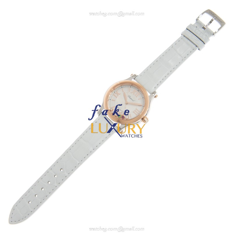 Chopard 278559-6020 Happy Sport Replica Watch, Silver Dial, Rose Gold & Steel Case, Automatic - Image 2