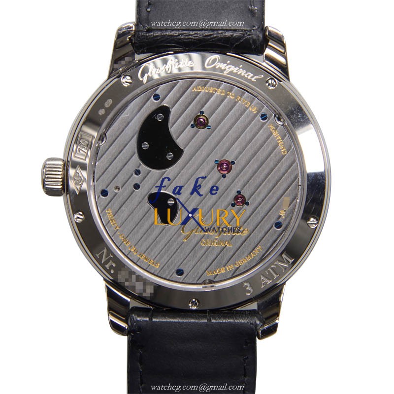 Glashutte 1-66-01-04-04-05 Replica Watch, Manual Wind, Silvery White Dial, White Gold Case - Image 3