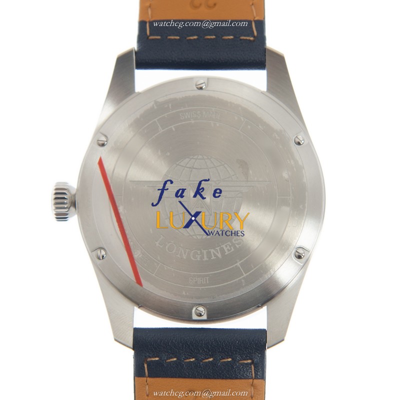 Longines Spirit L3.811.4.93.0 Automatic Blue Dial Leather Strap Replica Watch - Image 3
