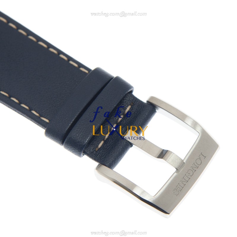 Longines Spirit L3.811.4.93.0 Automatic Blue Dial Leather Strap Replica Watch - Image 4