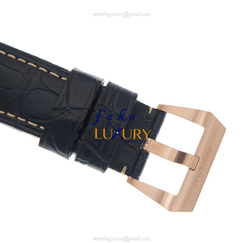 Panerai PAM01112 LUMINOR MARINA - Manual Wind - 44mm Steel Case - Blue Dial - Leather Strap - Image 4