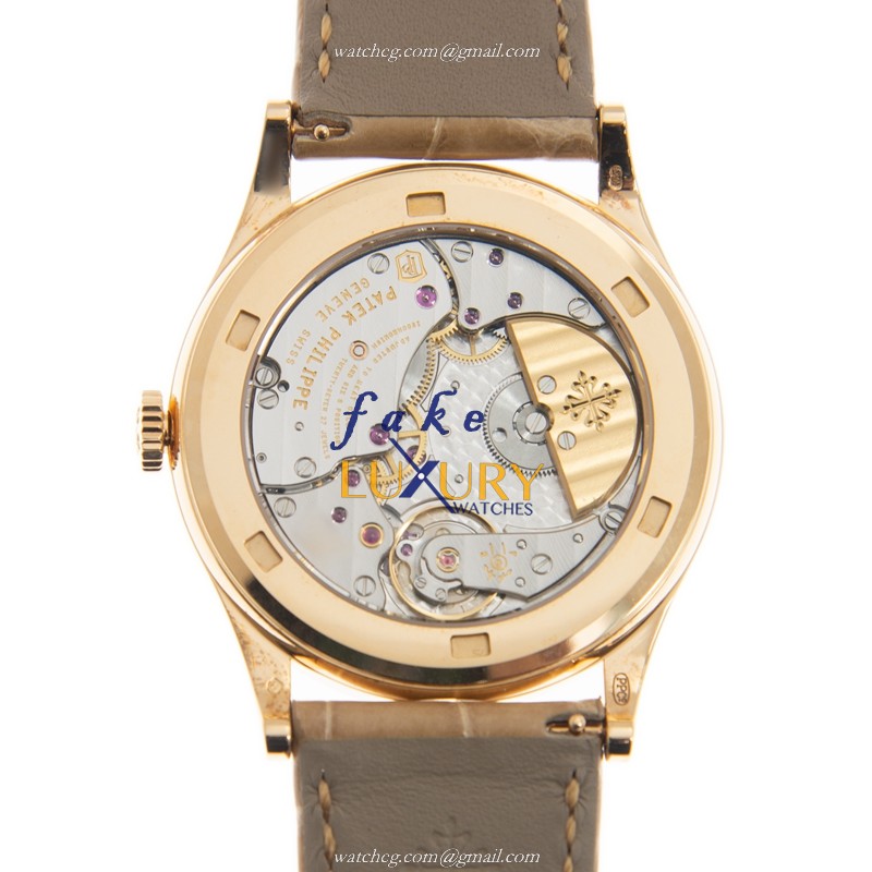 Patek Philippe 5077/100R-036 Replica Watch, Light Brown Dial, Rose Gold & Diamonds Case, Automatic - Image 3