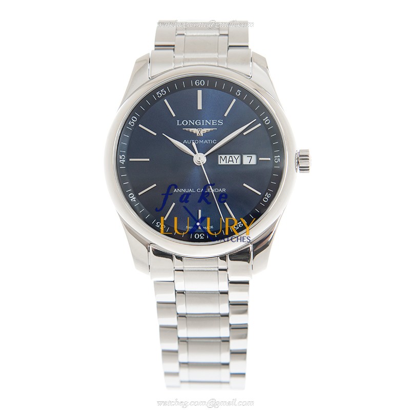 Longines L2.910.4.92.6 MASTER Replica Watch With Blue Dial, Automatic Movement, Steel Bracelet - Image 2