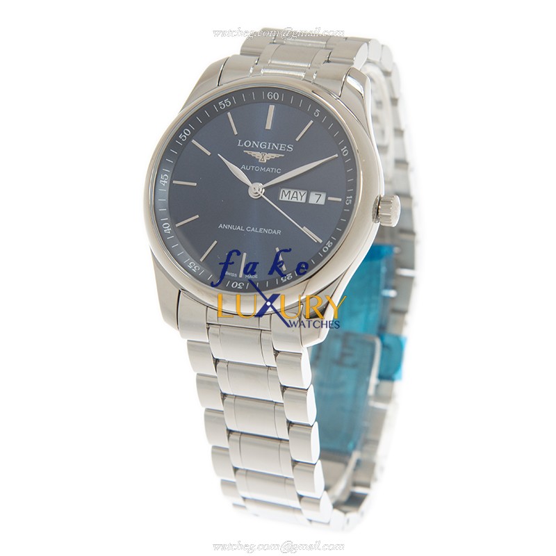Longines L2.910.4.92.6 MASTER Replica Watch With Blue Dial, Automatic Movement, Steel Bracelet - Image 3