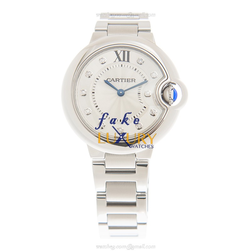 Cartier Ballon Bleu W4BB0020 Quartz Silver Dial Stainless Steel 33mm Replica Watch - Image 2