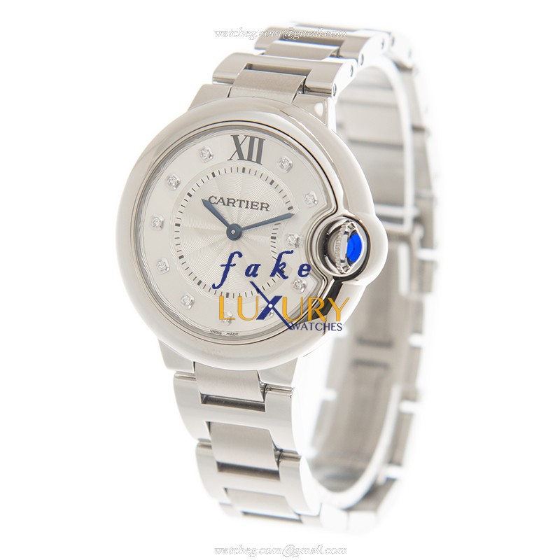 Cartier Ballon Bleu W4BB0020 Quartz Silver Dial Stainless Steel 33mm Replica Watch - Image 3