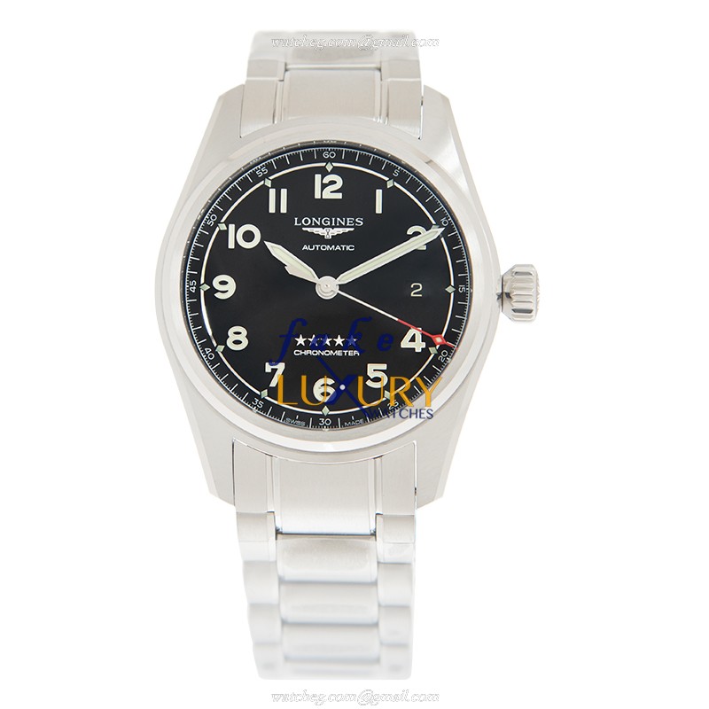 Longines L3.810.4.53.6 SPIRIT Replica Watch Automatic Movement Black White Dial Steel Case - Image 2