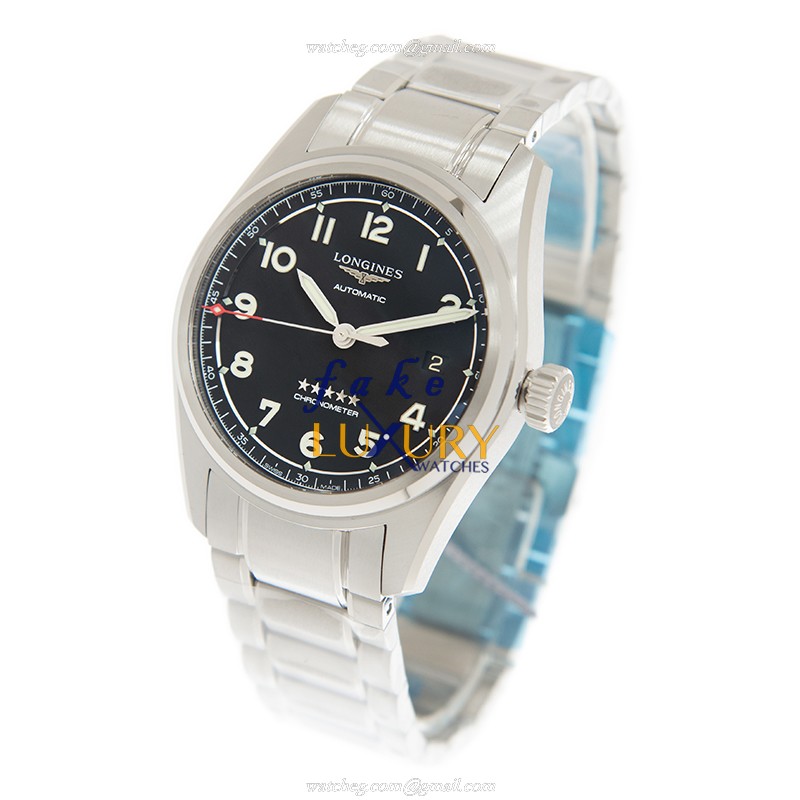Longines L3.810.4.53.6 SPIRIT Replica Watch Automatic Movement Black White Dial Steel Case - Image 3