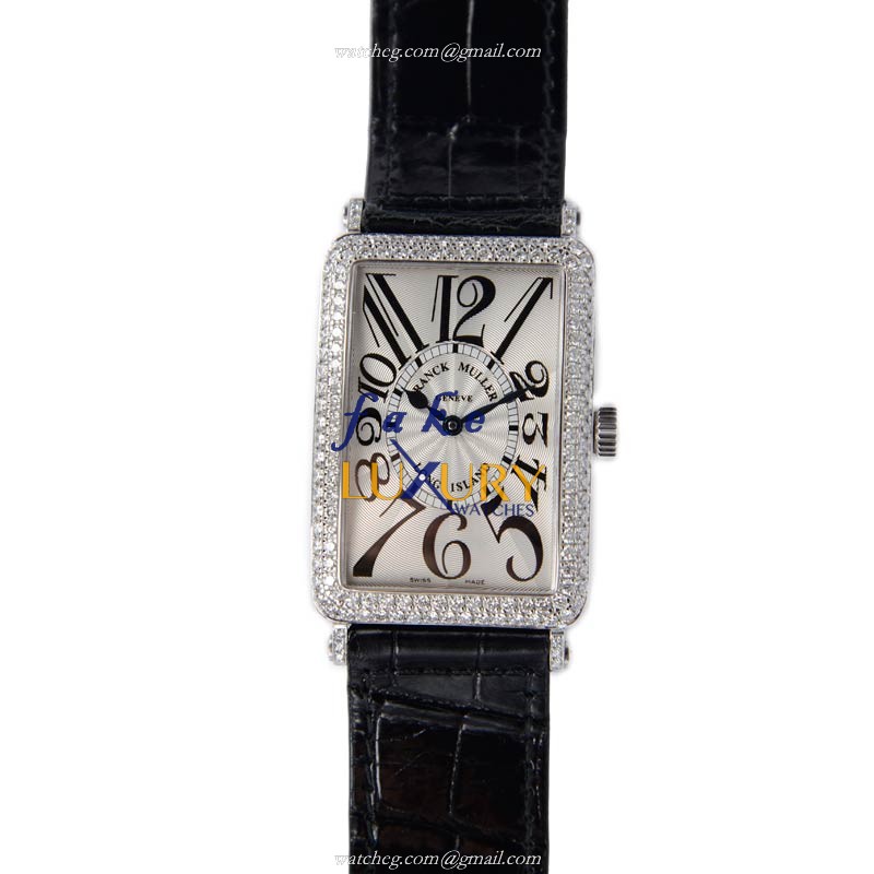 1000SCDOG - Franck Muller LONG ISLAND Replica Watch - 18kt White Gold Diamond Automatic Silver Dial - Image 2