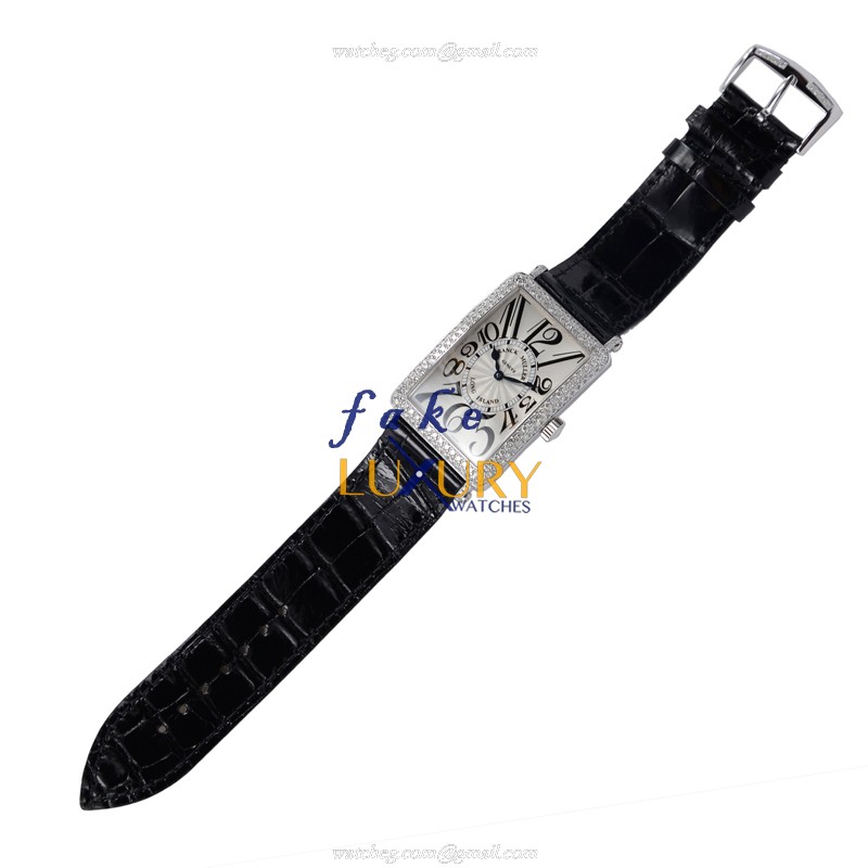 1000SCDOG - Franck Muller LONG ISLAND Replica Watch - 18kt White Gold Diamond Automatic Silver Dial - Image 3