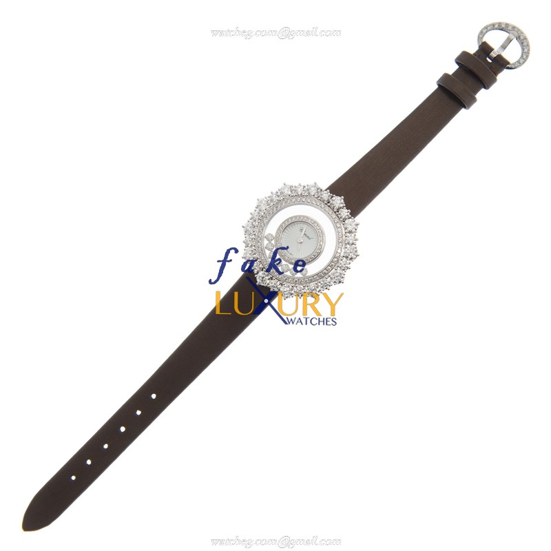 Chopard 209436-1002 Happy Diamond Quartz 18kt White Gold & Diamond Replica Watch, Swiss Movement - Image 2
