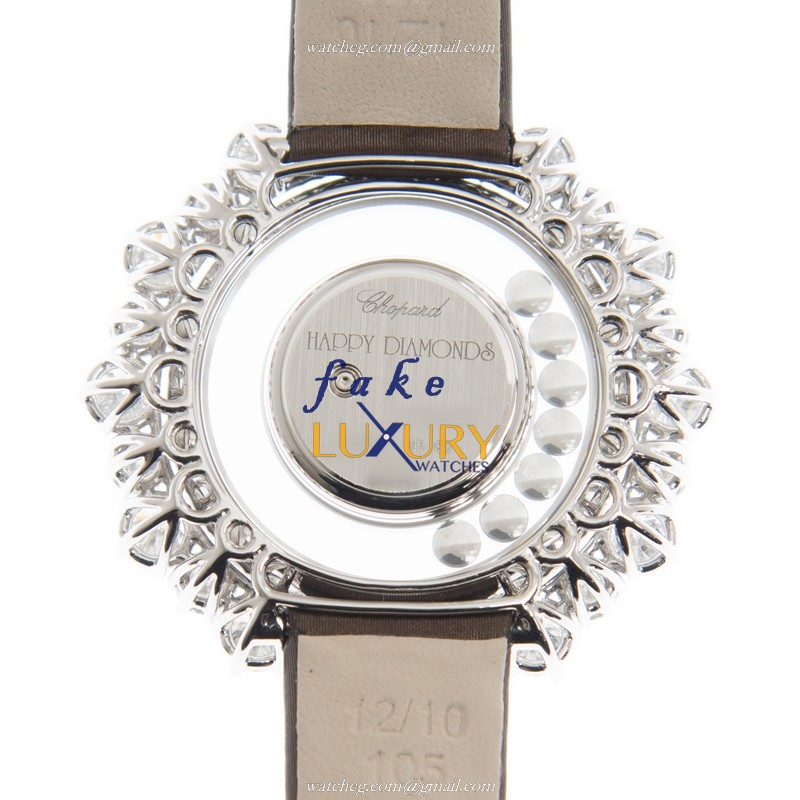 Chopard 209436-1002 Happy Diamond Quartz 18kt White Gold & Diamond Replica Watch, Swiss Movement - Image 3