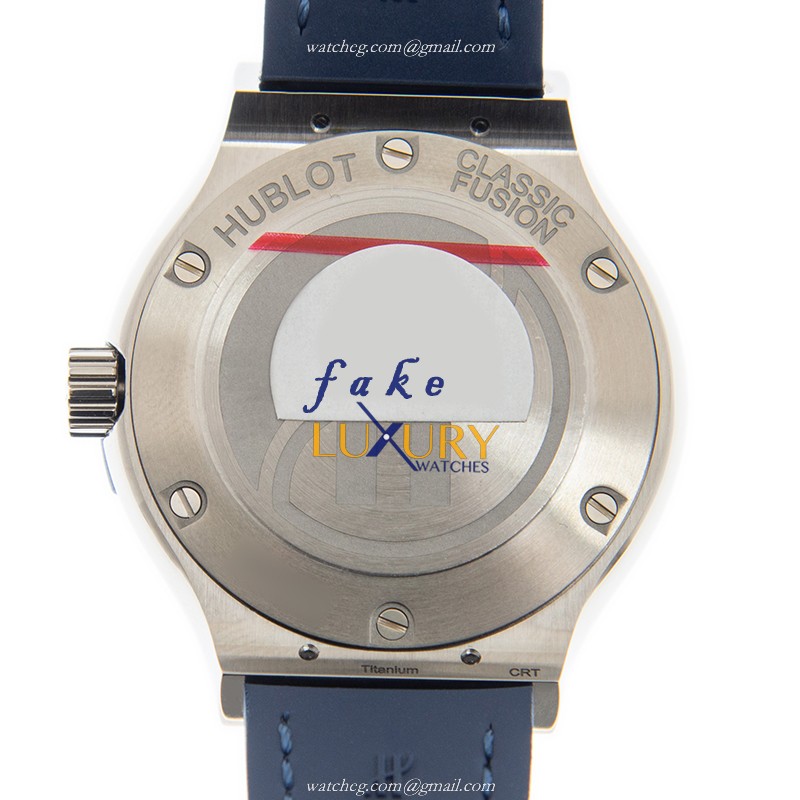 Hublot 581.NX.7170.LR Classic Fusion Quartz Titanium - Blue Dial - Alligator Strap Replica Watch - Image 3