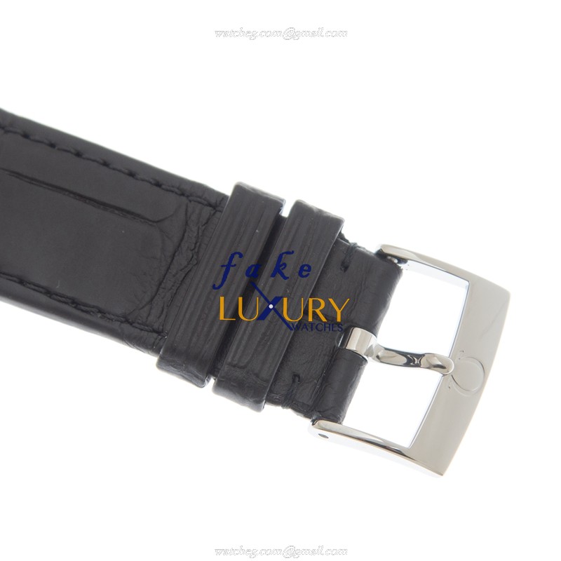 Omega 424.13.40.20.02.001 Swiss Automatic Stainless Steel Replica Watch, Black Leather Strap - Image 4