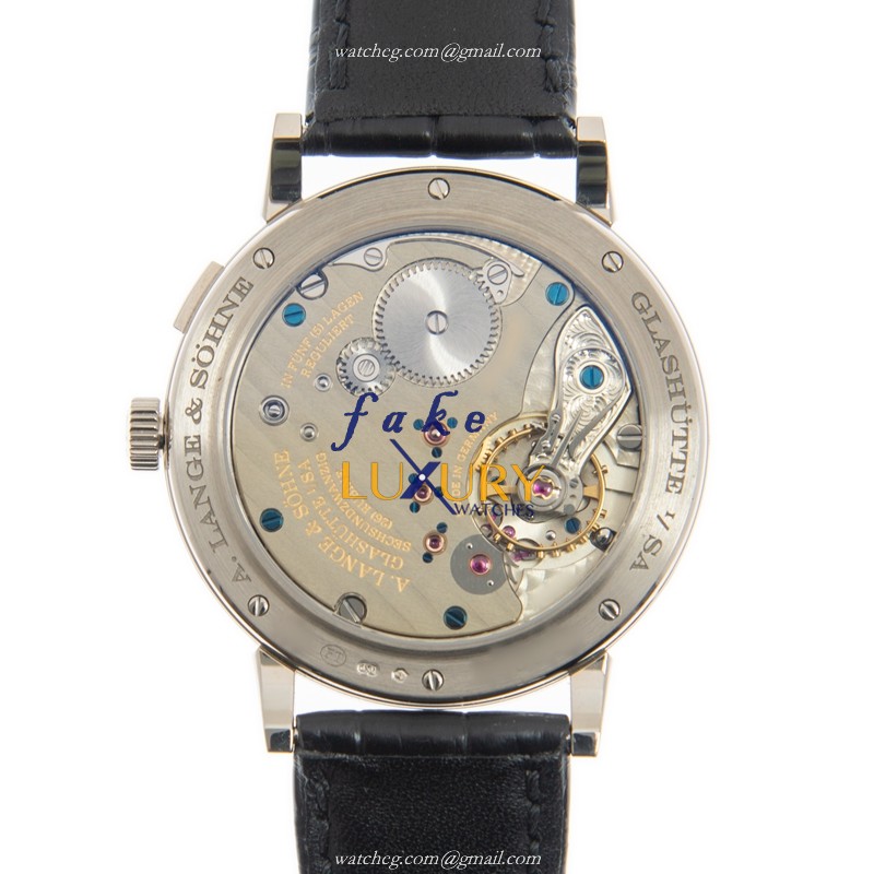 A Lange 1815 Replica Watch 238.026 - Automatic with White Gold Case on Black - Image 3