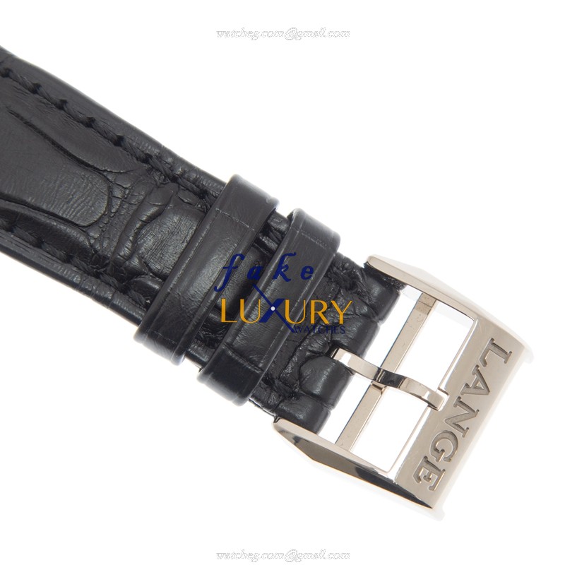A Lange 1815 Replica Watch 238.026 - Automatic with White Gold Case on Black - Image 4