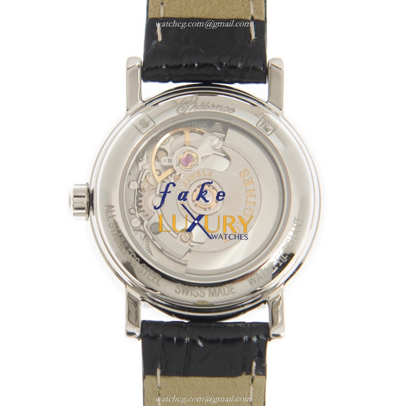 Longines L4.321.4.11.2 Replica Watch, Automatic, White Dial, Stainless Steel Case, Black Leather - Image 3