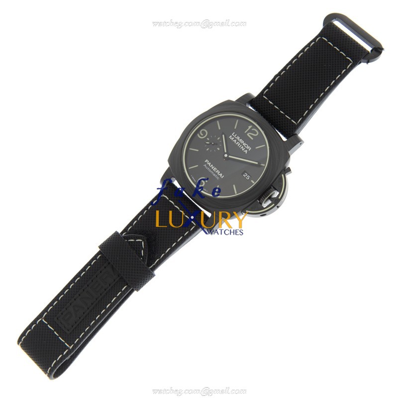 Panerai PAM01118 LUMINOR MARINA Auto Carbon Fiber Replica Watch, Swiss Movement, Black Dial & - Image 2