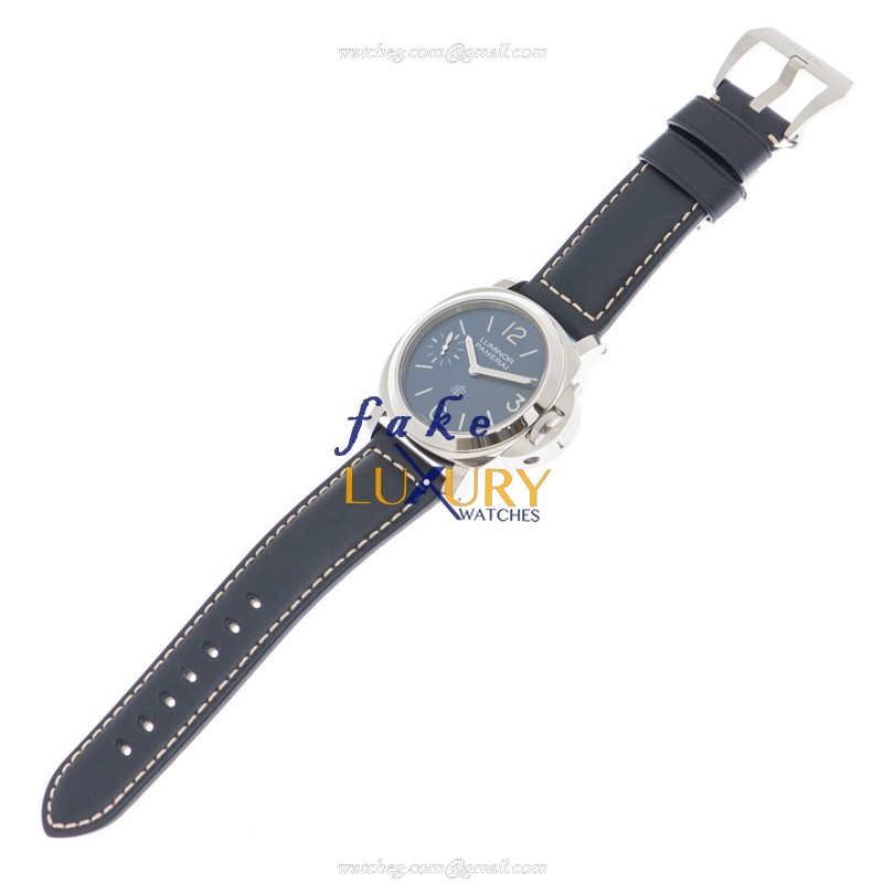 Panerai PAM01085 LUMINOR MARINA Manual Wind Replica, 44mm Steel Case, Dark Blue Dial & Leather - Image 2