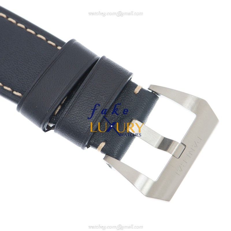 Panerai PAM01085 LUMINOR MARINA Manual Wind Replica, 44mm Steel Case, Dark Blue Dial & Leather - Image 4