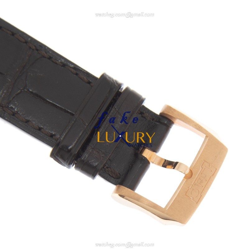 Chopard L.U.C 161963-5001 18kt Rose Gold Manual Wind Watch - Replica - White Dial - Brown Leather - Image 4