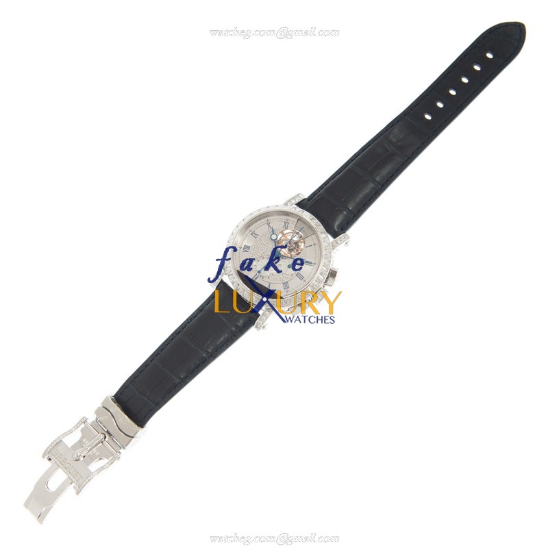 Breguet MARINE 5839BB/6D/9ZU/DD0D Manual Wind 18kt White Gold Diamond Silver Dial Replica Watch - Image 2