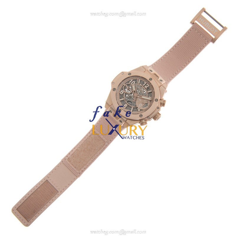 Hublot 441.UP.7320.NR.GIT20 LTD 200 PCS Rose Gold Big Bang Auto 42mm Canvas Pink Band Replica Watch - Image 2