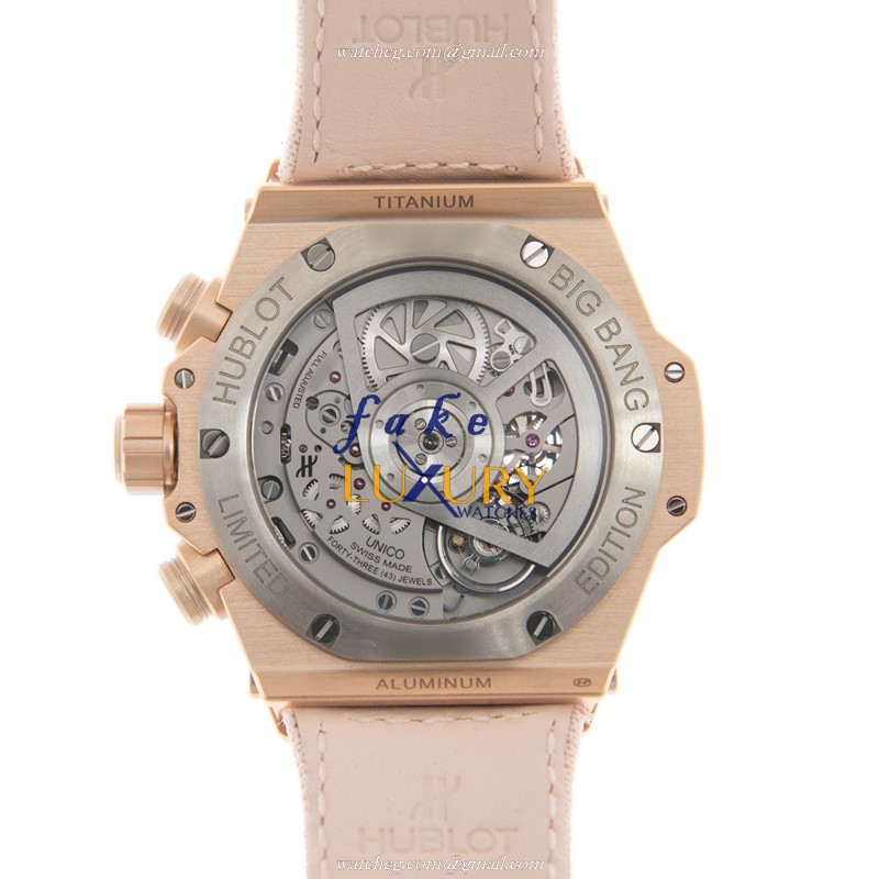 Hublot 441.UP.7320.NR.GIT20 LTD 200 PCS Rose Gold Big Bang Auto 42mm Canvas Pink Band Replica Watch - Image 3