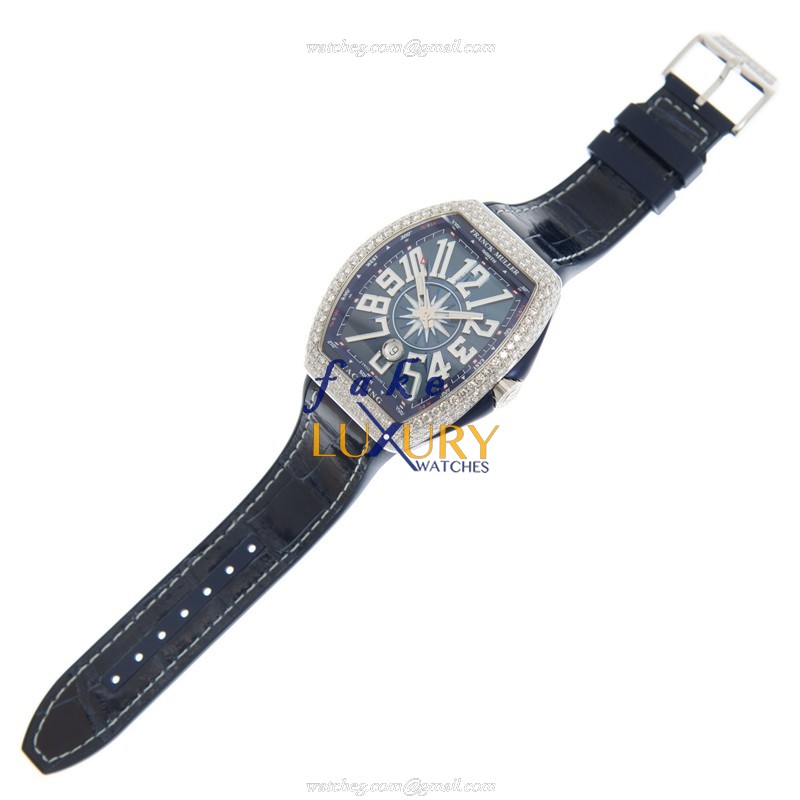 Franck Muller V45SCDTDYAC.BL Vanguard Auto Stainless Steel Diamond Dial Replica Watch - Image 2
