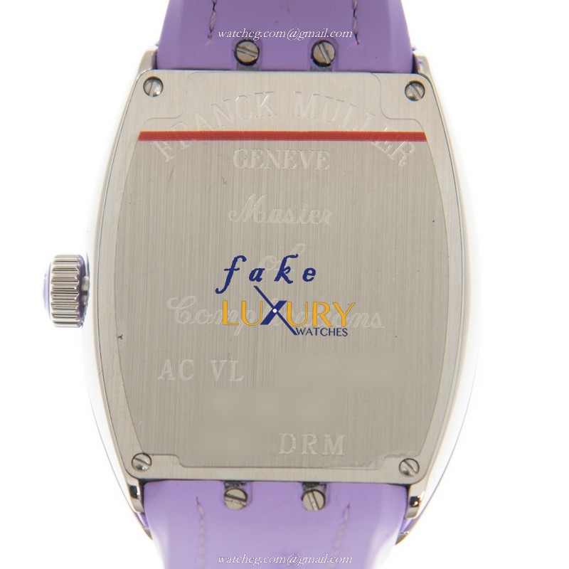 Franck Muller V 32 QZ COL DRM AC.VL - Replica Watch - Quartz - Steel Case - White Dial - Purple - Image 3