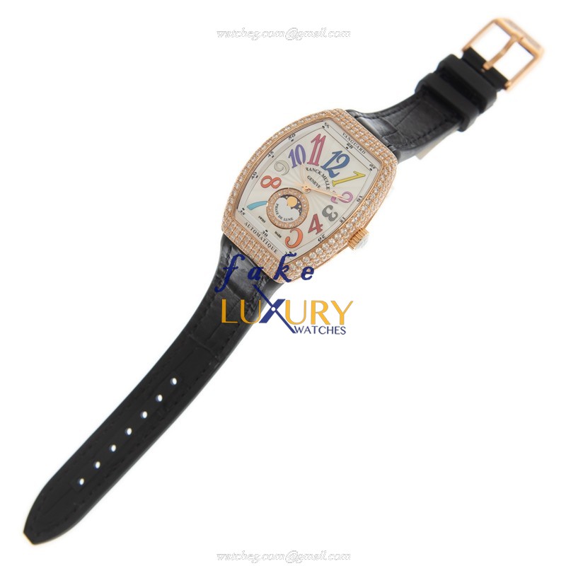 Franck Muller V 32 SC AT FO L D CD 1R COL DRM 5N.BC Automatic 18kt Rose Gold & Diamonds Replica - Image 2