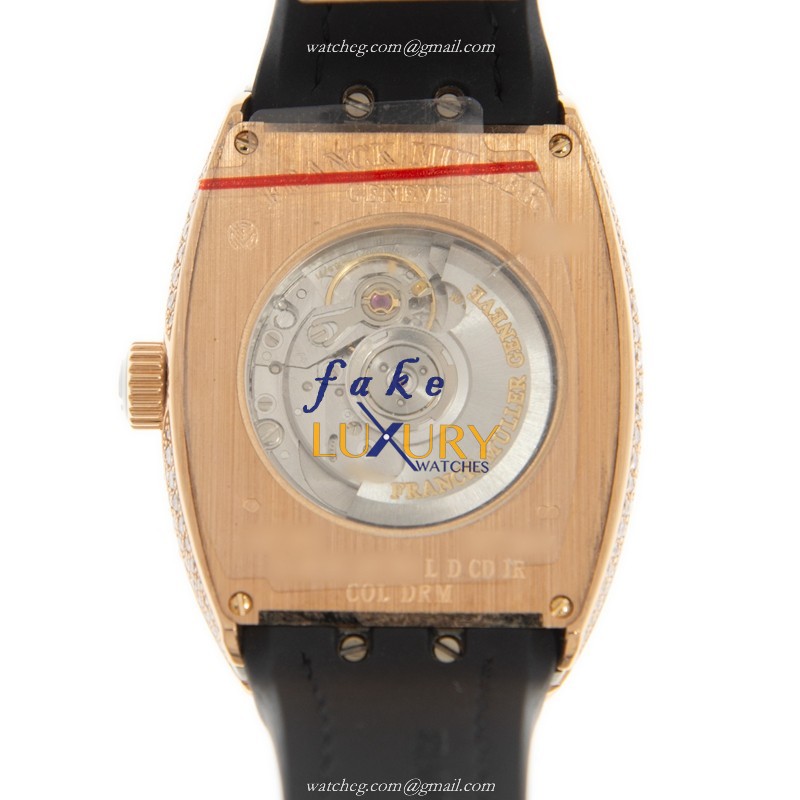 Franck Muller V 32 SC AT FO L D CD 1R COL DRM 5N.BC Automatic 18kt Rose Gold & Diamonds Replica - Image 3