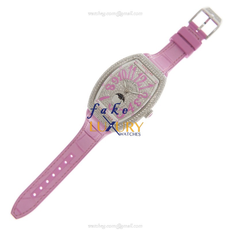 V 35 SC AT FO L D CD AC.RS - Franck Muller Vanguard Replica Watch - Automatic - Silver Dial - Pink - Image 2