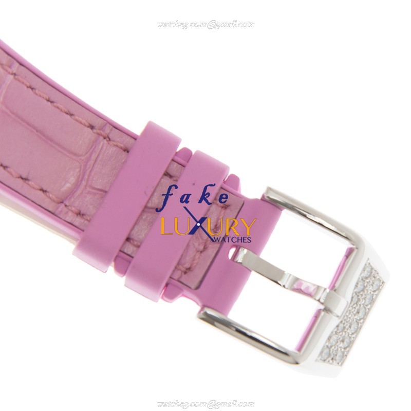 Franck Muller V 32 QZ D CD COL DRM AC.RS Vanguard Replica Watch, Quartz, Silver Dial, Pink Leather - Image 4