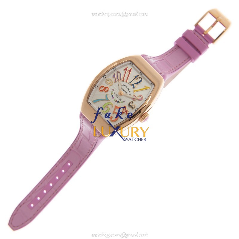 Franck Muller V 35 QZ COL DRM 5N.RS Vanguard Replica Watch, 35mm Quartz, White Dial, Pink Leather - Image 2
