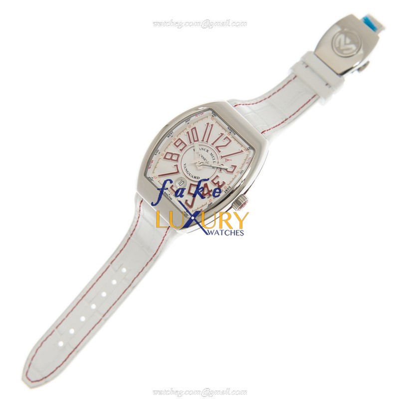 Franck Muller V 41 SC DT AC.RG Vanguard Replica Watch, Automatic, 41mm Steel Case, White Dial - Image 2