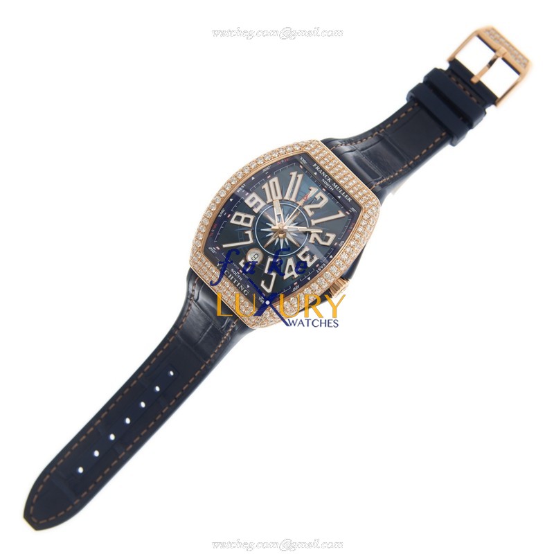 Franck Muller V 41 SC DT D YACHTING 5N.BL VANGUARD Automatic 41mm 18kt Rose Gold Diamond Bezel - Image 2