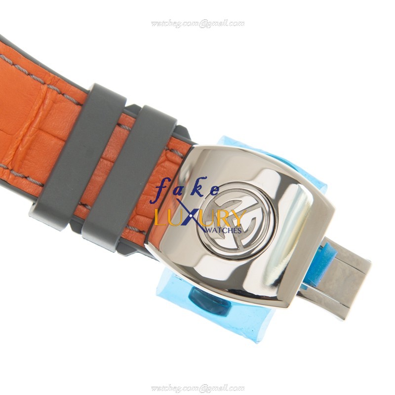 Franck Muller V45 MB SC DT AC.OR Vanguard Auto Stainless Steel Replica Watch 44mm Gray Dial Orange - Image 4