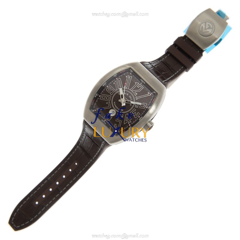 Franck Muller Vanguard V 45 SC DTAC.BR.BN Replica Watch, Automatic, Brown Dial, Steel Case, Leather - Image 2