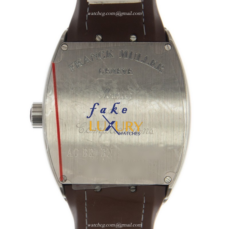 Franck Muller Vanguard V 45 SC DTAC.BR.BN Replica Watch, Automatic, Brown Dial, Steel Case, Leather - Image 3