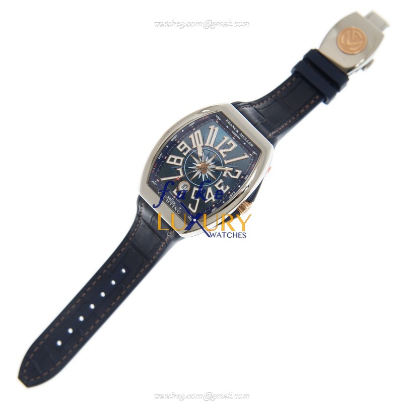 Franck Muller V 41 SC DT YACHTING STG AC.BL Vanguard Replica Watch Automatic Blue Dial Steel Case - Image 2
