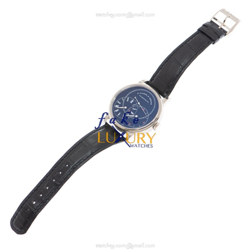 A Lange & Sohne 252.029 Richard Lange - Replica Watch - Manual Wind - 18kt White Gold - Black Dial - Image 2